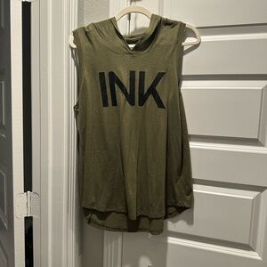 INK Olive Green Muscle Tee for Women